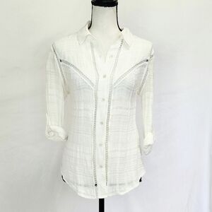 Chelsea & Violet Western Knit Button Down Rolled Sleeve Top